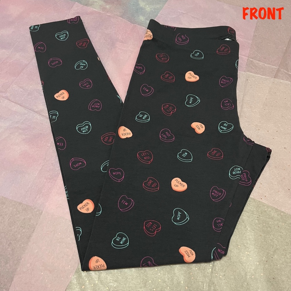 Bongo Frost Grey Valentine's Day Conversation Hearts Leggings